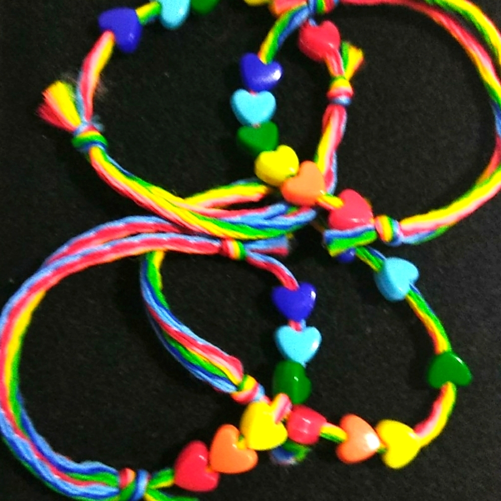 Rainbow adjustable friendship bracelets